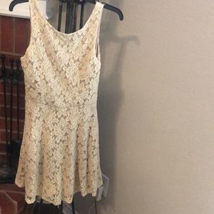 Nordstrom- Ivory Laced Scoop Back Juniors Dress-7